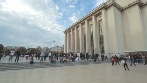 Palais de chaillot na trocadero v Paříži — Stock video