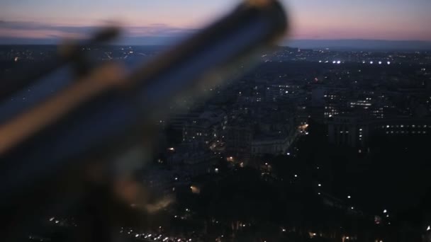 Панорама Парижу на заході сонця. — стокове відео