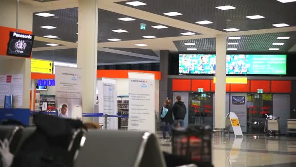 Ogłoszenie na lotnisko Moskwa-Szeremietiewo — Wideo stockowe