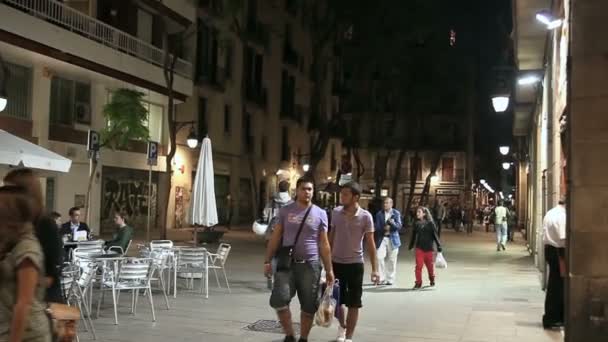 Boulevard i barcelona — Stockvideo