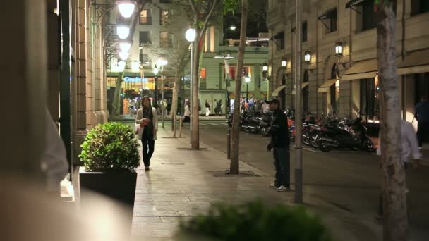 La calle comercial de barcelona — Stok video