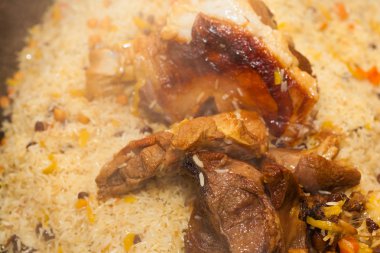 Özbek Ulusal Gıda geleneksel kumaş adras