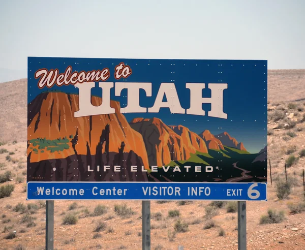 Welcoming sign to Utah — Stock Photo, Image