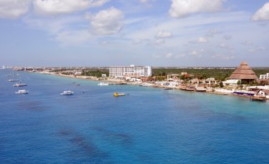 Scenic view of waterfront Cozumel, Mexico clipart