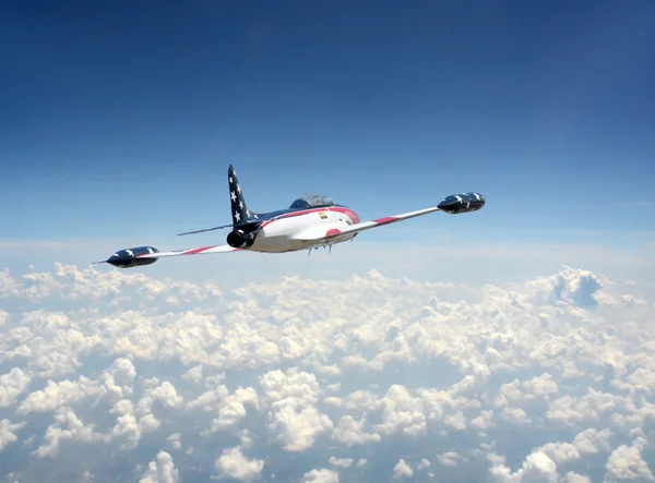 Jetfighter in American colors — Stock Photo, Image