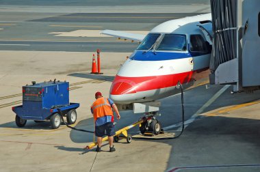 Airplane ground service crew clipart