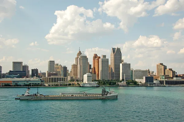 Skyline van de typische Amerikaanse stad — Stockfoto