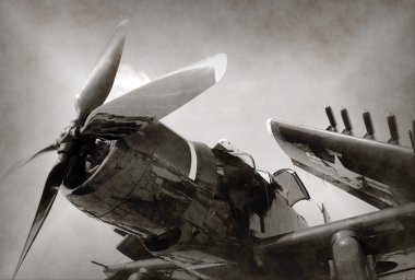World War II era fighter plane clipart