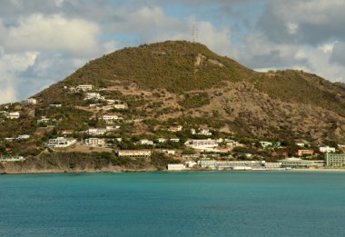 St Maarten, Caribbean üzerinden sahil şeridi