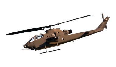 izole saldırı helikopteri yan görünüm