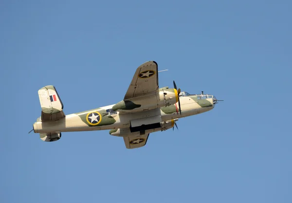 World War II era bomber in flight — Stock Photo, Image