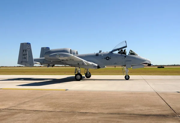 Houston Noviembre 2009 Warthog Taxis Avión Para Salida Base Carolina —  Fotos de Stock