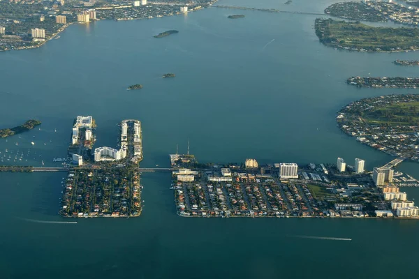 Miami Area Small Slands Waterways Seen High Altitude — Stock Photo, Image