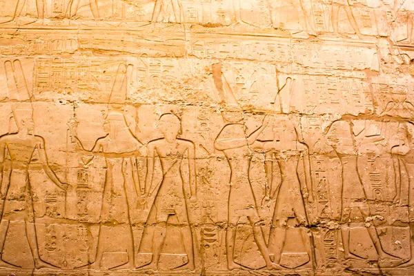 Karnak Tempel Komplex Luxor Egypten Forntida Basrelief Med Hieroglyfer Vägg — Stockfoto