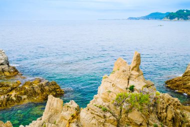 Lloret de Mar, Kosta Brava, İspanya 'daki Akdeniz kıyısında.