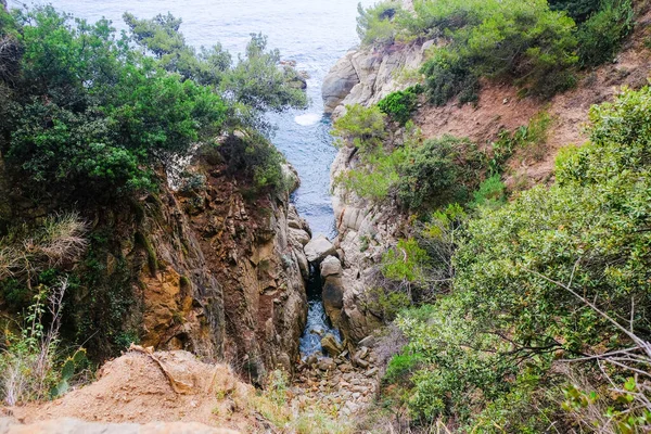 Głęboki Wąwóz Górski Pobliżu Lloret Mar Costa Brava — Zdjęcie stockowe
