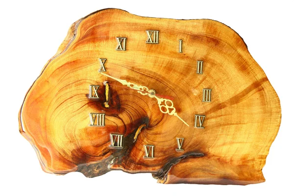 Деревянные настенные часы — стоковое фото