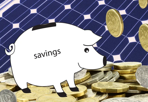 Save piles of money on solar — Stock Photo, Image