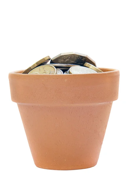 Pot with money — Stock Photo, Image