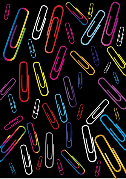 Paper clips colored — Stock Vector