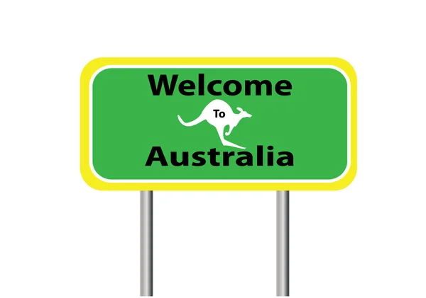 Welkom Australië wit — Stockvector