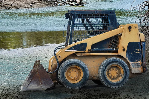 Bobcat Skid Loader Trator Bulldozer Pequeno Trator Como Máquina Usada — Fotografia de Stock