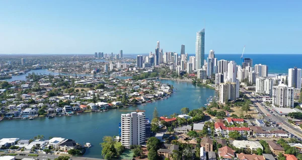 Αεροφωτογραφία Του Surfers Paradise Gold Coast Αυστραλία Άποψη Της Πόλης — Φωτογραφία Αρχείου