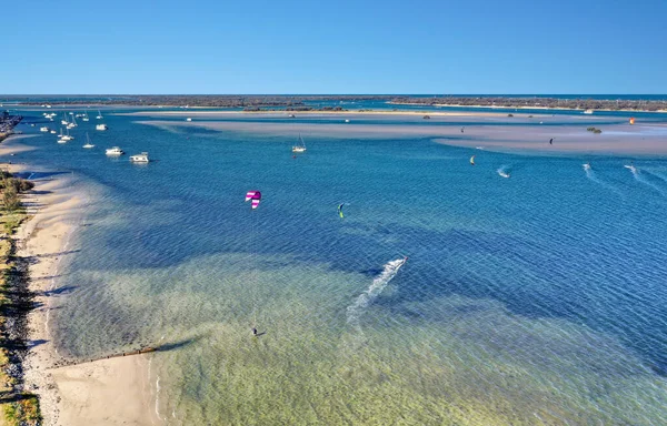 Luftaufnahme Von Surfers Paradise Gold Coast Australien Kitesurfen — Stockfoto