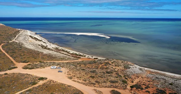 Denham Lookout Australia Occidentale Una Vista Sulla Spiaggia Nord Denham — Foto Stock