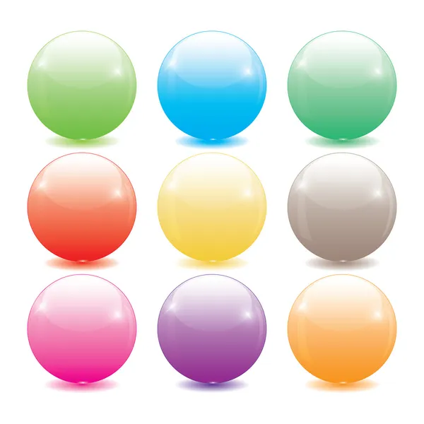 Set of colored glass balls — Stock Vector