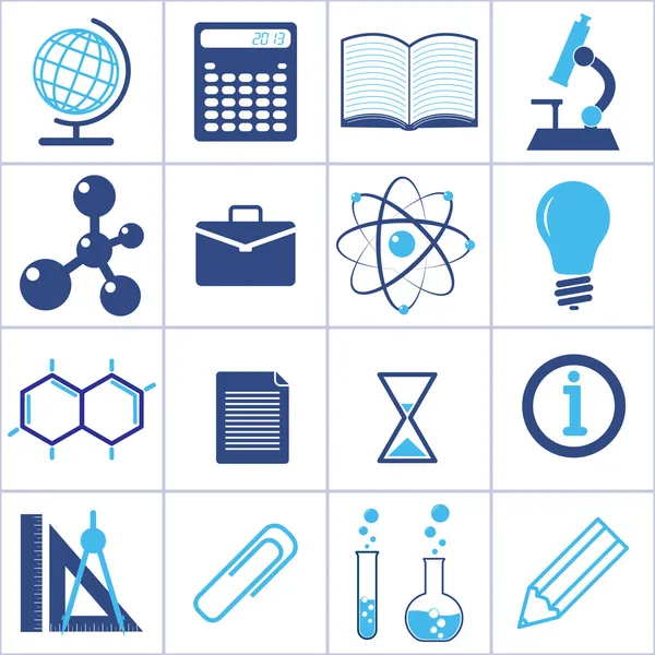 Pictogrammen van een wetenschap en onderwijs — Stockvector