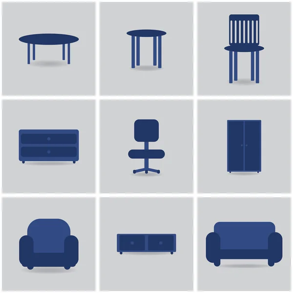 Pictogrammen furnniture — Stockvector