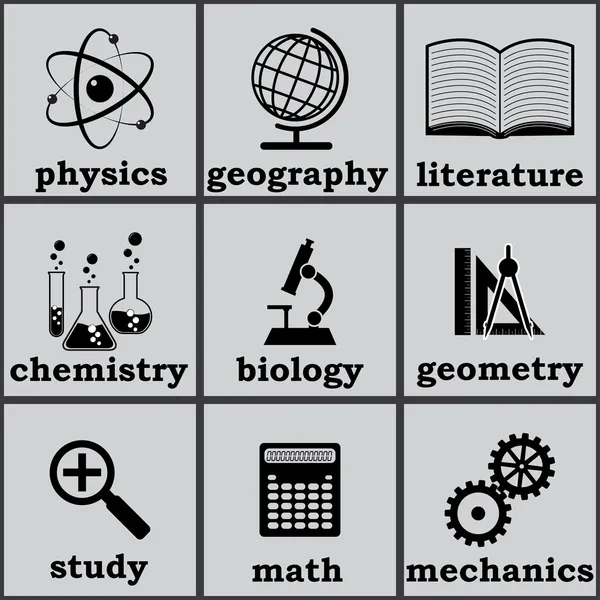 Símbolos de la educación — Vector de stock