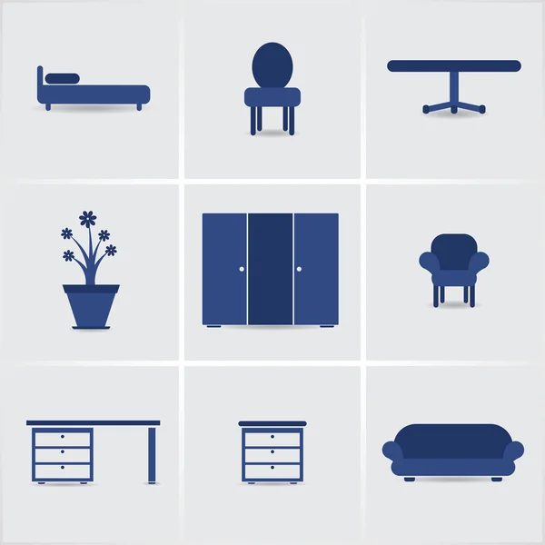 Icônes meubles — Image vectorielle