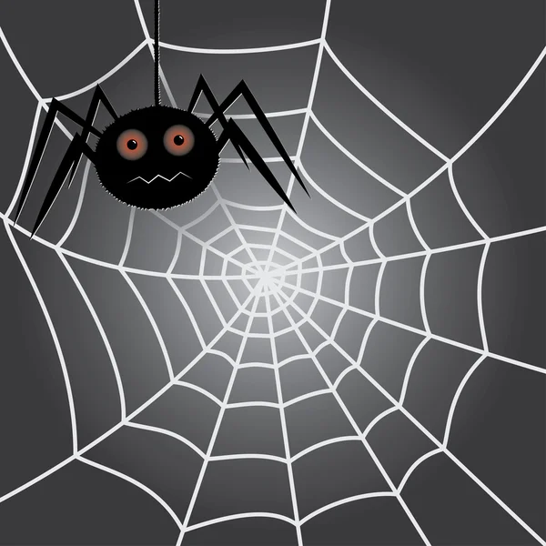 Spinne im Spinnennetz — Stockvektor