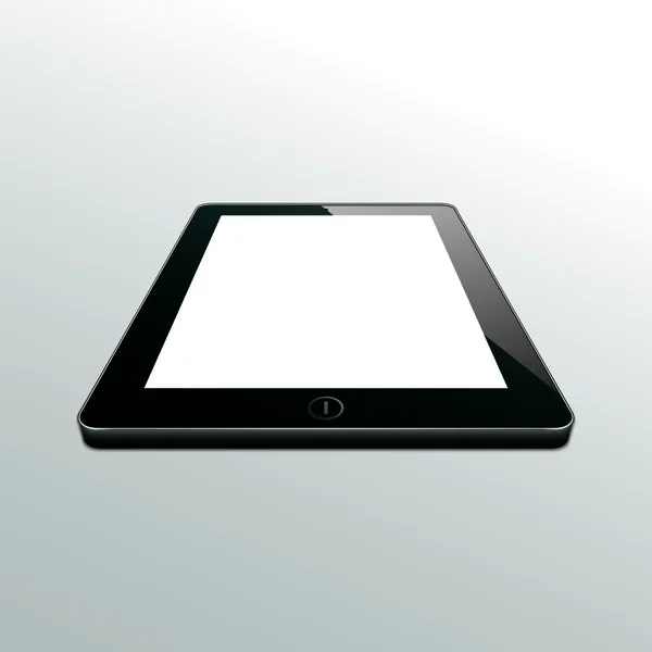 Tablet PC zwart. perspectief weergave. — Stockvector