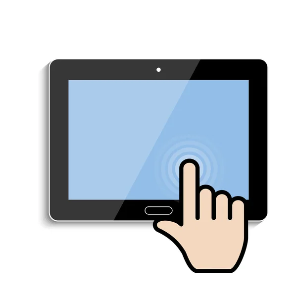 Click on the touch screen tablet — Stock Vector