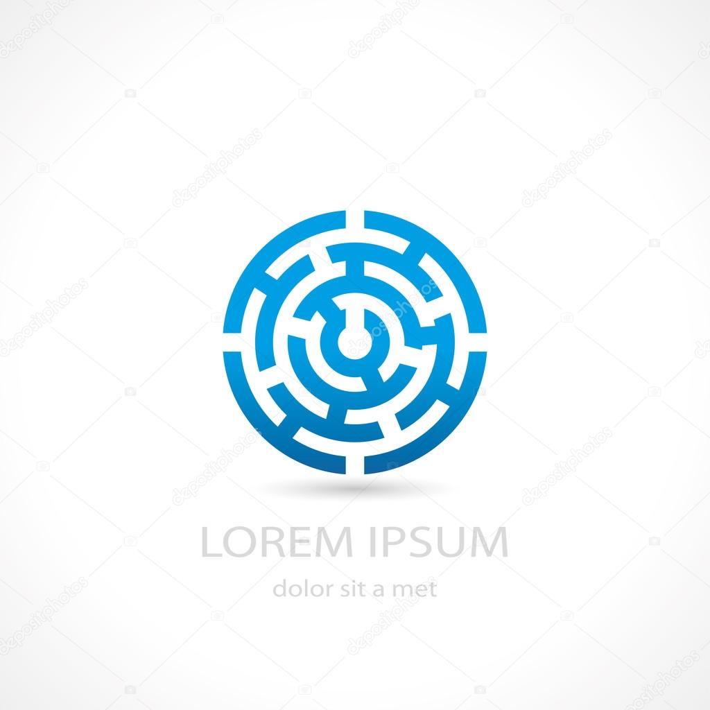Labyrinth abstract circle icon. vector eps10
