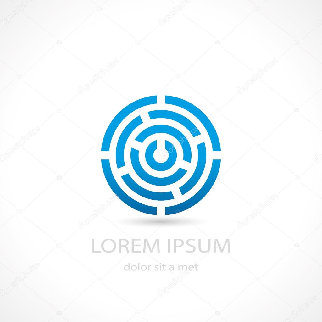Labyrinth abstract circle icon. vector eps10