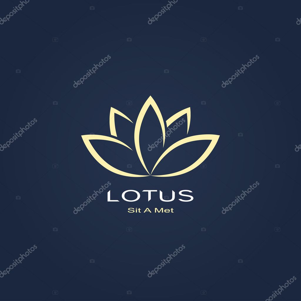 Abstract lotus symbol on dark background. template logo design. vector eps8