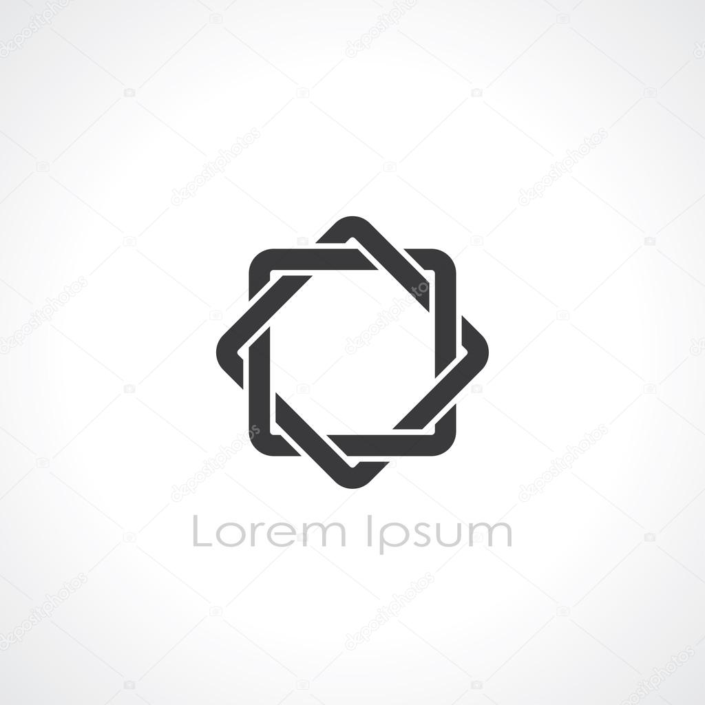 Geometric square symbol. abstract template logo design. vector eps8