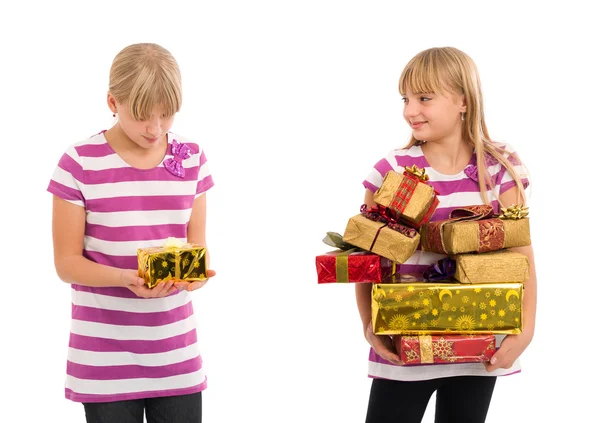 Comparing of christmas gifts — Stock Photo, Image