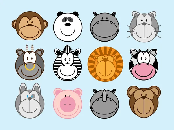 Bir dizi komik çizgi film hayvanı.