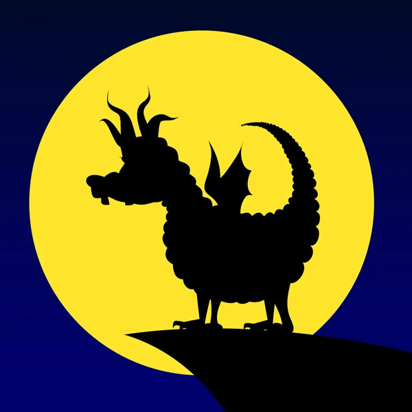 Silueta draka — Stockový vektor