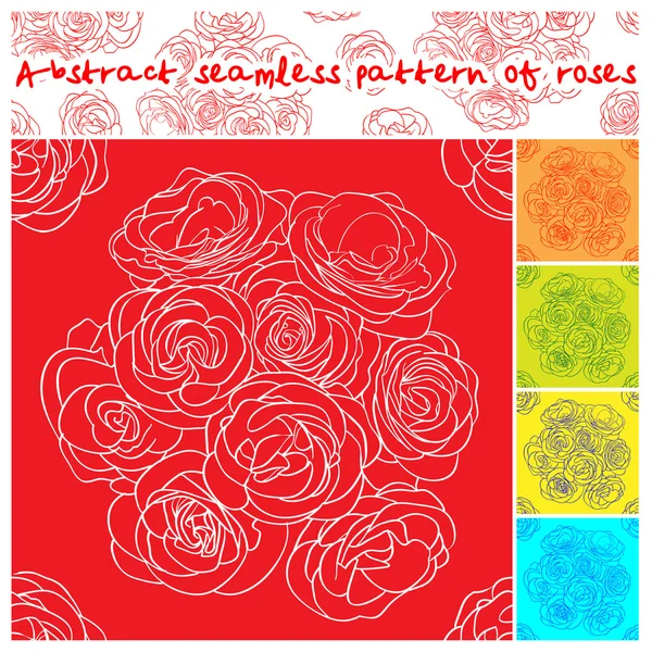 Abstract seamless pattern of roses — Stock Vector