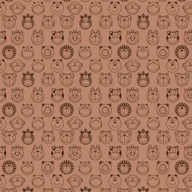 funny animals seamless pattern clipart