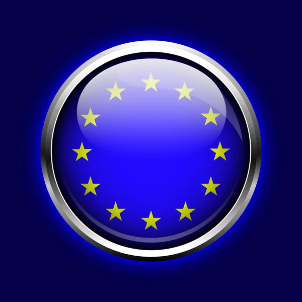 Icono Unión Europea. Botón bandera UE — Vector de stock