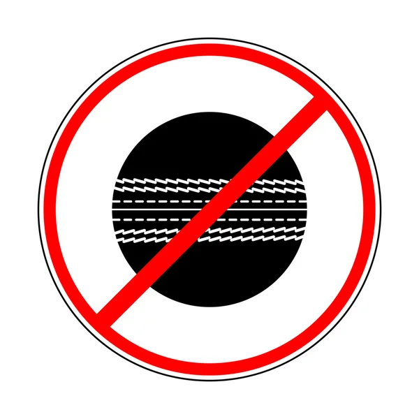 Sign prohibiting cricket ball — Stock Vector