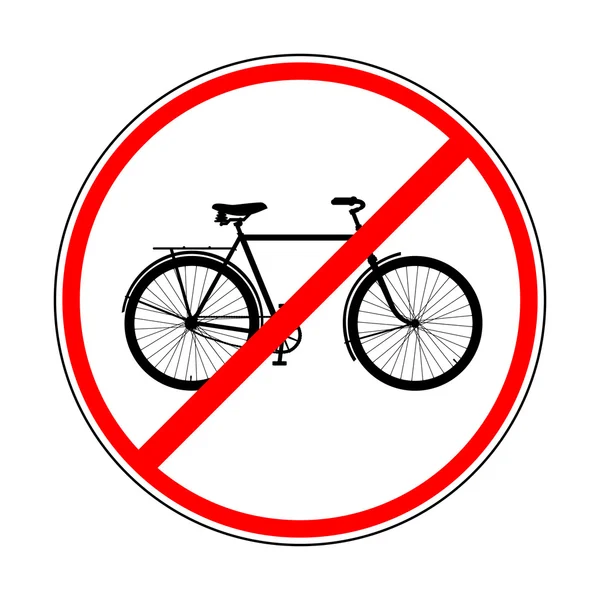 Sign prohibiting bicycles — Stock Vector