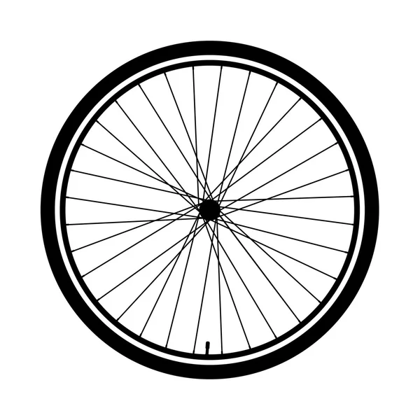 Silhouette d'une roue de vélo — Image vectorielle